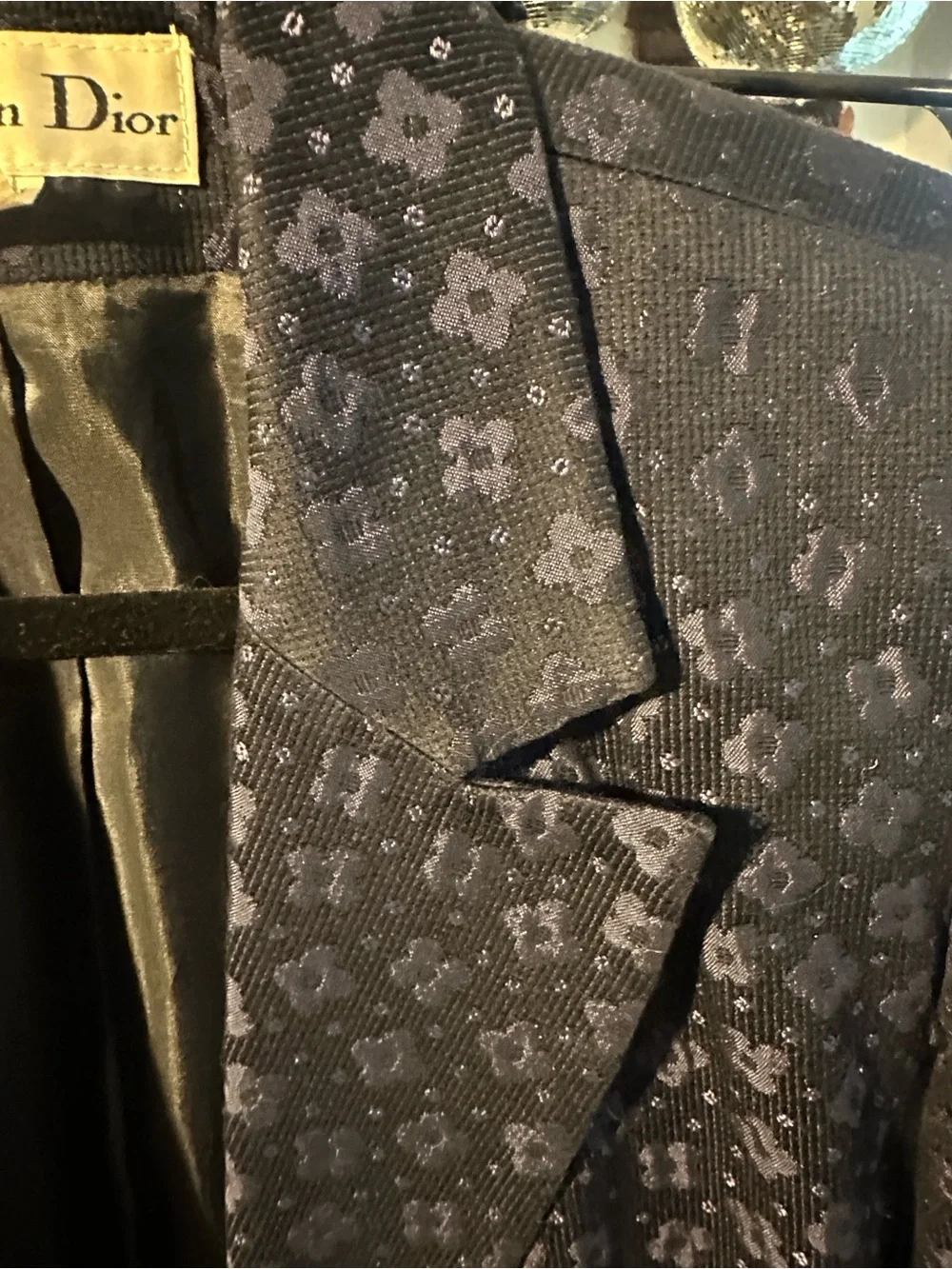 Dior Navy and Black Floral Jacquard Blazer